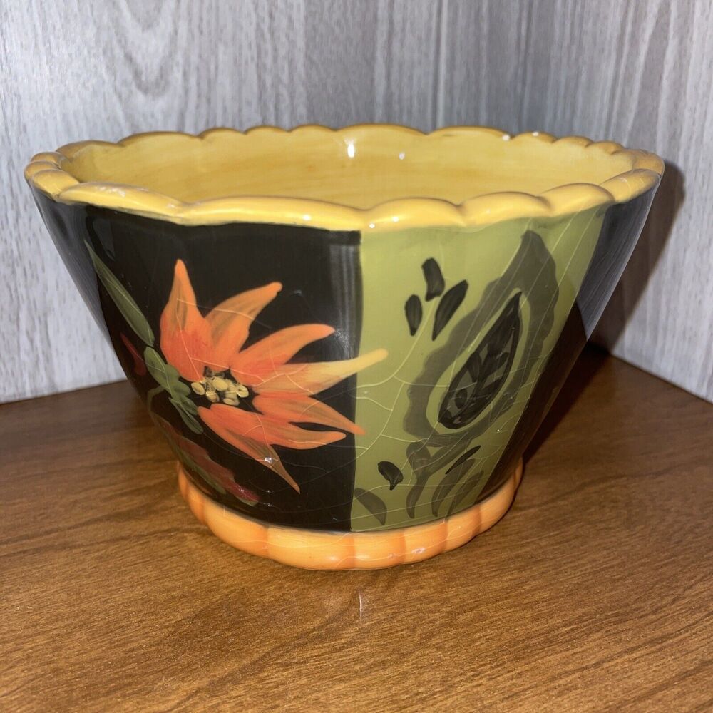 222 Fifth Folkloria Arabian Flower Bowl 3.5 Inches X 6 Inches CHIPPED RIM - Picture 2 of 12